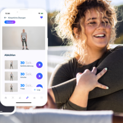 Adipositas-Patientin beim Training mit der Gro-Health-App.
