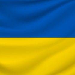 Ansicht der ukrainischen Flagge.