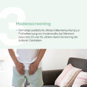 Mann fasst sich in den Schritt. 