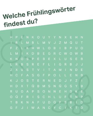 Wortgitter Thema Frühling.