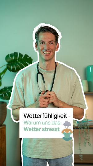 "Wetterfühligkeit – Warum uns das Wetter stresst." Jan Philipp Albersmeier lächelt. 