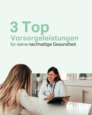 3 Top Vorsorgeleistungen für deine nachhaltige Gesundheit: Eine Frau sitz einer Ärztin gegenüber.