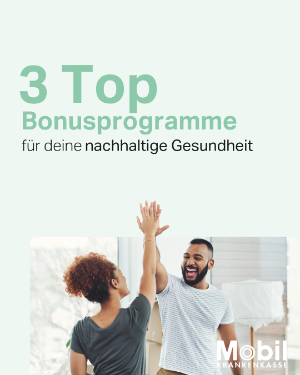 3 Top Bonusprogramme für deine nachhaltige Gesundheit. "Eine junge Frau klatscht mit einem jungen Mann ein". 