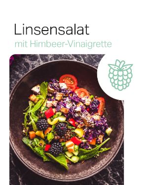 Rezept der Woche "Linsensalat mit Himbeer-Vinaigrette".