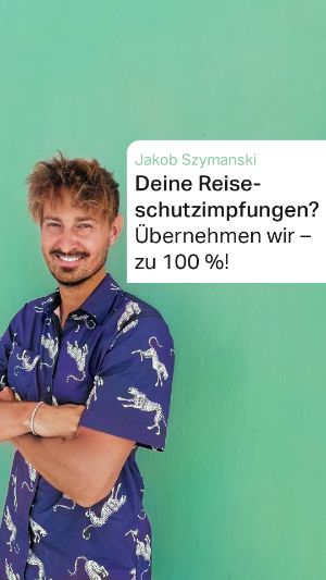 Content Creator Jakob spricht zum Thema Reiseschutzimpfung. 