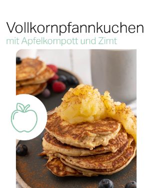 Rezept der Woche "Vollkornpfannkuchen mit Apfelkompott und Zimt".