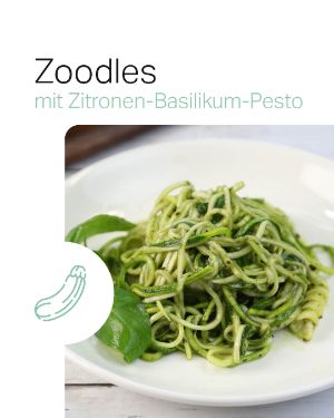Rezept der Woche "Zoodles mit Zitronen-Basilikum-Pesto".
