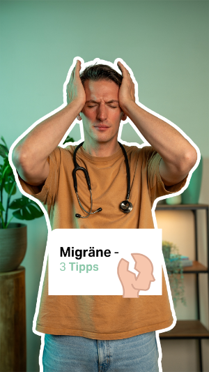 Jan-Philipp Albersmeier hält sich den Kopf: Migräne - 3 Tipps.