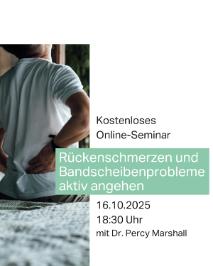 Online-Seminar: Rückenschmerzen und Bandscheibenprobleme aktiv angehen.