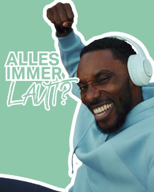 Mental Gesund: Alles immer Laut? "Ein junger Mann trägt Kopfhörer, lächelt und jubelt.". 