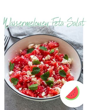 Rezept der Woche: Wassermelonen-Feta-Salat.