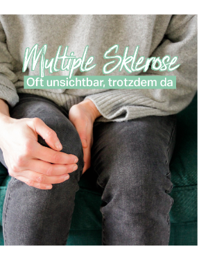 Multiple Sklerose: Oft unsichtbar, trotzdem da. "Eine Person hält sich das Knie".