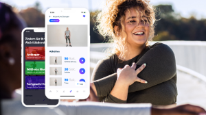Adipositas-Patientin beim Training mit Gro-Health-App.