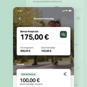 Screenshot des Bonusprogramms in der Service-App der Mobil Krankenkasse.