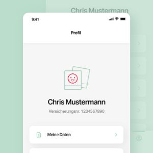 Screenshot der Datenansicht in der Service-App der Mobil Krankenkasse.
