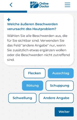 Es wird die Anwendung von OnlineDoctor auf dem Smartphone dargestellt.