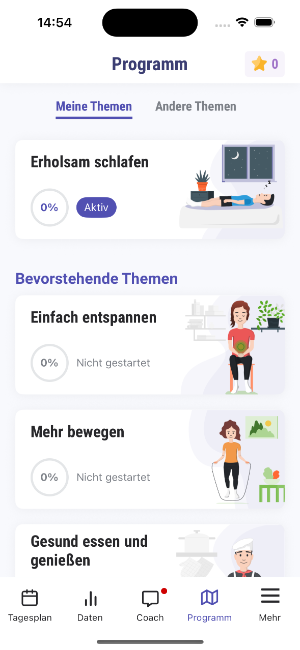Das Bild zeigt einen Screenshot von dem Programm aus der Sonoa App.