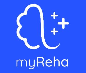 Es wird das Logo der myReha App dargestellt.