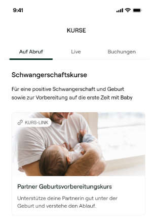 Das Bild zeigt einen Screenshot des Startbildschirms der Hey-Papa-App von Glimmer.