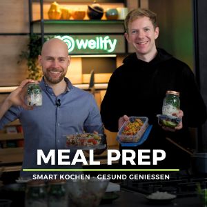Es wird ein Ausschnitt aus dem Online-Kurs Meal Prep von wellfy gezeigt.