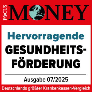 Focus Money Testsiegel für hervorragende Gesundheitsförderung.