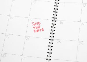 Kalenderansicht mit einem Eintrag: Save the Date.