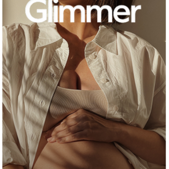 Das Bild zeigt einen Screenshot des Startmenüs in der Schwangerschafts-App von Glimmer.