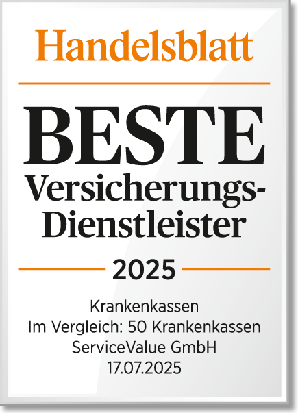 Siegel Handelsblatt Beste Versicherungsdienstleister 2025 – Krankenversicherung