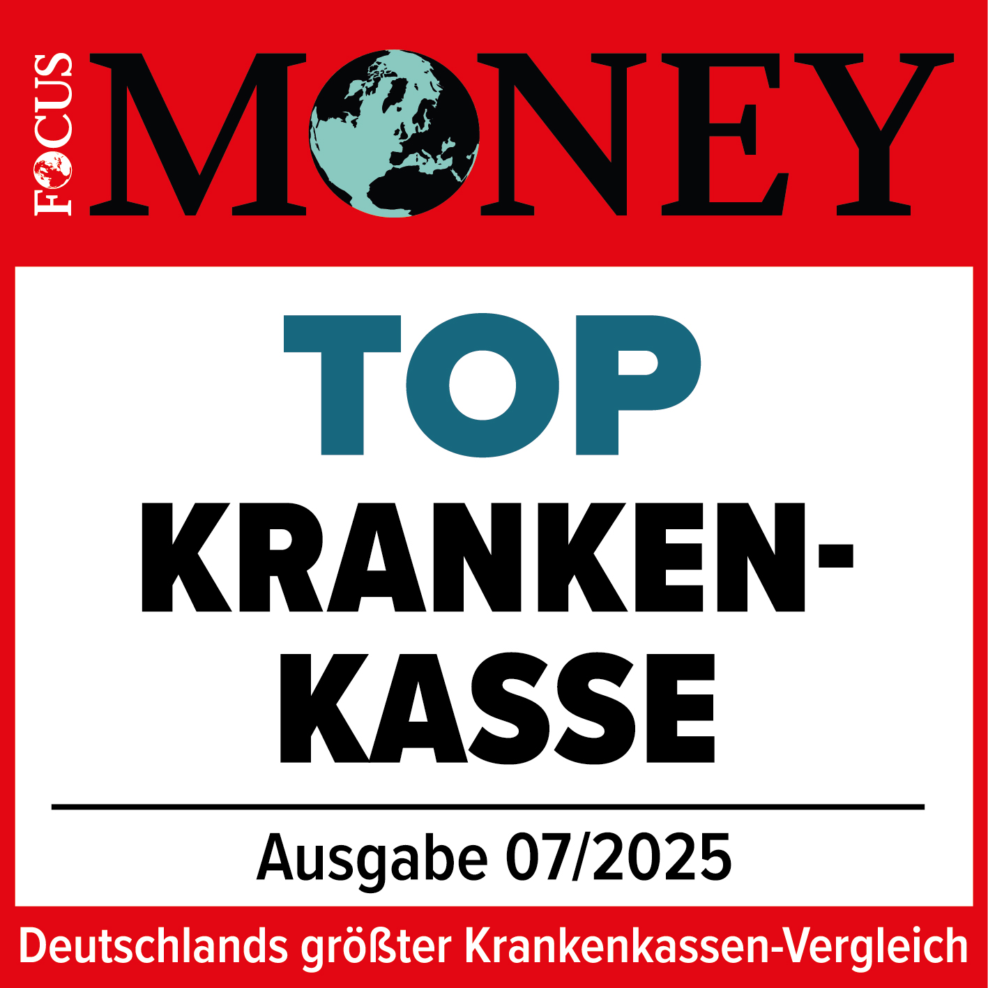 Focus Money Testsiegel als Top Krankenkasse